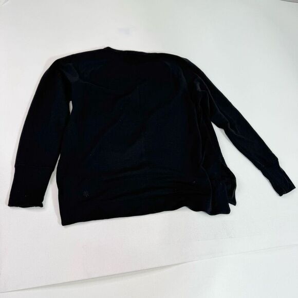 Athleta Top Womens Medium Black Long Sleeve Thumbhole Sweatshirt Material - Picture 8 of 9